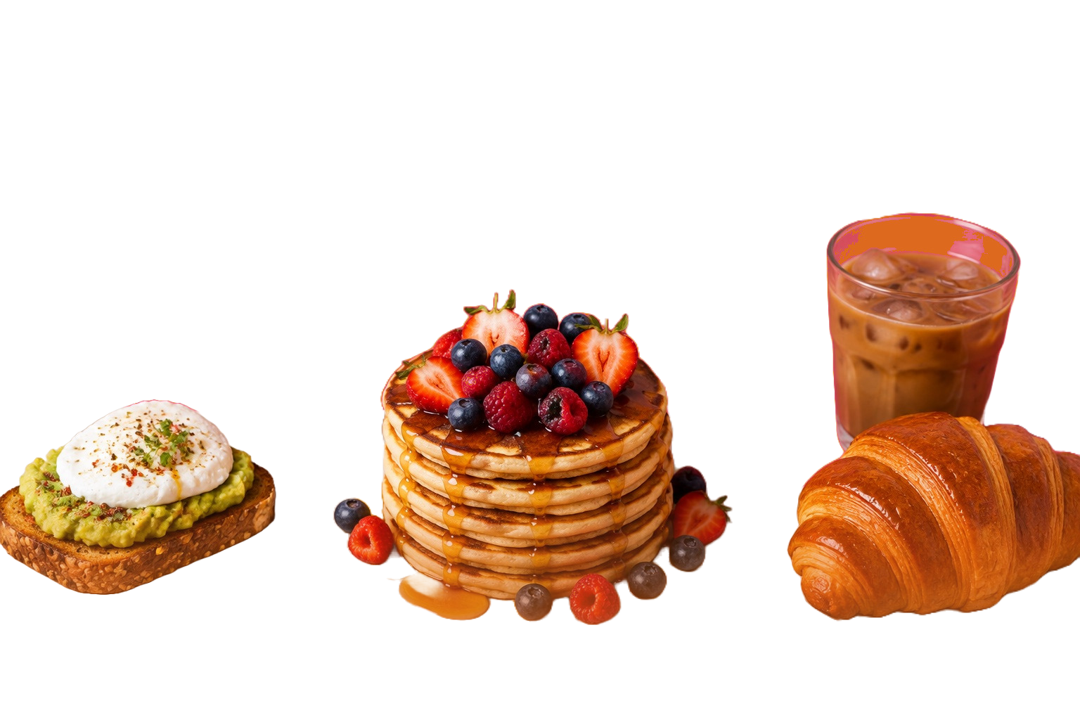 Sélection sucrée-salée de Maison Safa : tartine, viennoiserie et café gourmand.